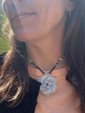 Green Jade Flower Necklace